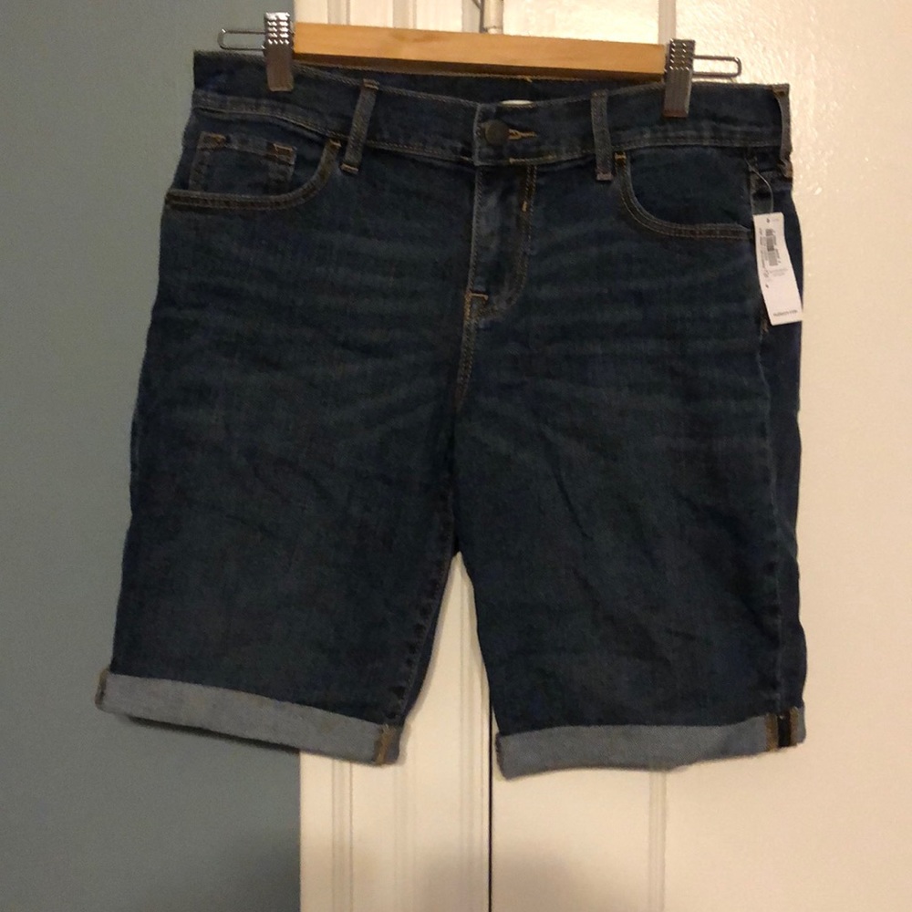 Dark knee length jean shorts